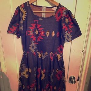 LuLaRoe Print Amelia dress size XXL